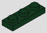 1 x 3 plate, 3 top studs
