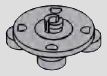 2 x 2 round modified plate, center fitting on each face
