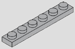 1 x 6 plate, 6 top studs
