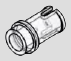 Short Technic-style pin with slotted/open end · white