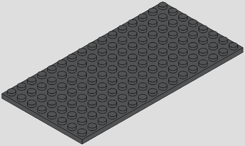 8 x 16 plate, 128 top studs