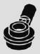 1 x 1 round plate with projecting bar · black
