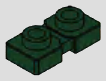 1 x 2 F-pack modified plate, 2 ringed studs and side notches · dark-green