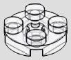 2 x 2 round plate · transparent-clear