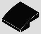 2 x 2 curved slope, smooth top and recessed underside · black