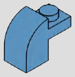 Tall outward curved slope with 1 top stud and recessed back