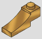 Narrow concave/inverted curve with 1 end stud · pearl-gold