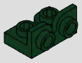 L bracket with 2 base studs and 2 upright side studs