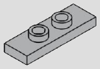 1 x 2 plate with 2 hollow studs and recessed center