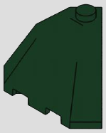 Quarter dome roof slope, 1 top stud and hinge cutouts · dark-green