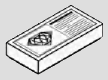1 x 2 tile, smooth studless top; White newspaper with small diamond graphic · print-000013