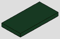 2 x 4 tile, smooth studless top · dark-green