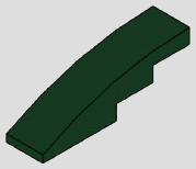 Narrow curved slope, smooth top and stepped underside