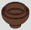 Open hemispherical bowl with bottom mounting stud