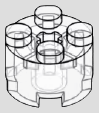 2 x 2 round brick · transparent-clear