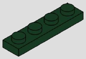 1 x 4 plate, 4 top studs