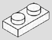 1 x 2 plate, 2 top studs
