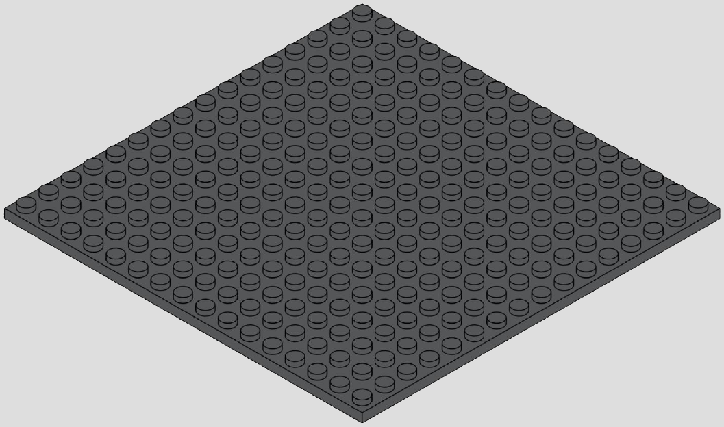16 x 16 plate, 256 top studs · dark-gray