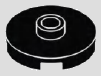 2 x 2 round plate/base with 1 hollow center stud and notched lower rim