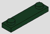 1 x 4 modified plate, 2 end studs and smooth center