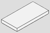 2 x 4 tile, smooth studless top · white