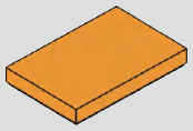 2 x 3 tile, smooth studless top · orange