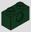 1 x 2 modified brick, 2 top studs and 1 side stud