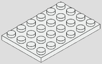 4 x 6 plate, 24 top studs · white