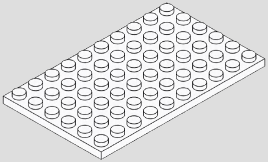 6 x 10 plate, 60 top studs · white