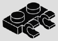 1 x 2 plate with 2 separate horizontal clips