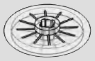 Large thin spoked wheel with center axle fitting
