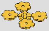 Supplied sprue containing 4 small flower heads; source quantity counts sprues · yellow