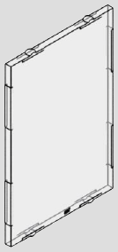 Flat transparent window insert with small edge tabs