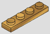 1 x 4 plate, 4 top studs