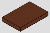 2 x 3 tile, smooth studless top · reddish-brown
