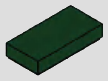 1 x 2 tile, smooth studless top · dark-green