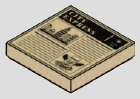 2 x 2 tile, smooth studless top; Daily Express newspaper, tan/black