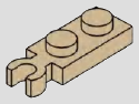 1 x 2 plate with horizontal clip at the short end · tan