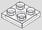 2 x 2 plate, 4 top studs