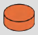 1 x 1 round tile, smooth top · orange