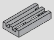 1 x 2 grille tile, three longitudinal ribs