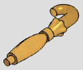 Ornate key-shaped accessory with long handle · pearl-gold