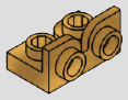 L bracket with 2 base studs and 2 upright side studs · pearl-gold