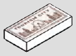 1 x 2 tile, smooth studless top; Sepia newspaper with ornate border