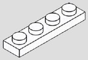 1 x 4 plate, 4 top studs
