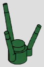Flower stem with 3 prongs · green