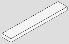 1 x 6 tile, smooth studless top