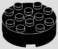 4 x 4 round brick · black
