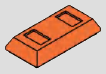 1 x 2 ingot-shaped tile with 2 recessed rectangles · orange