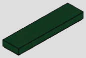 1 x 4 tile, smooth studless top · dark-green